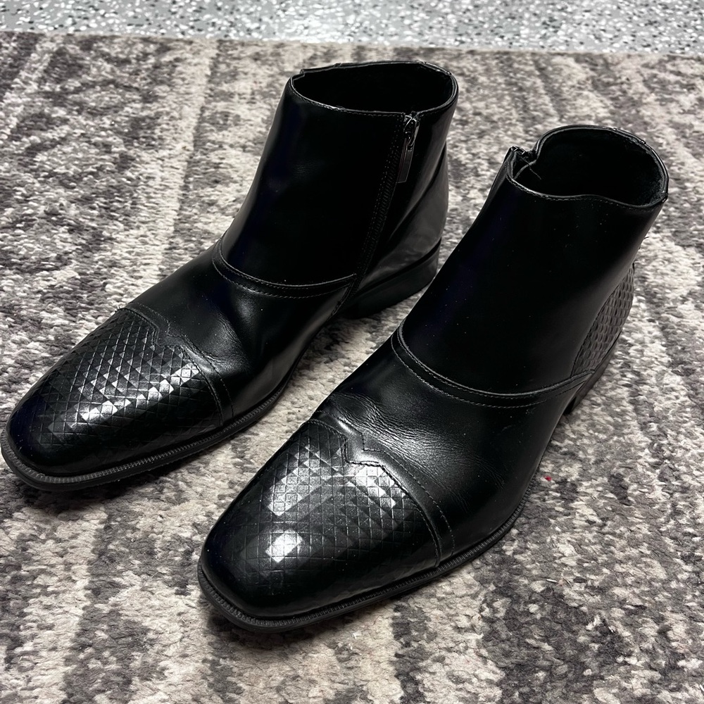 Stacy Adams Cap Toe Chelsea Boot Black 7.5 Memory Foam Cushion